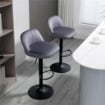 SET 2 SGABELLI GIREVOLI CON ALTEZZA REGOLABILE, GRIGIO