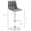 SET 2 SGABELLI DA BAR GIREVOLI IN SIMILPELLE 42X45X89-110CM