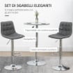 SET 2 SGABELLI DA BAR GIREVOLI IN SIMILPELLE 42X45X89-110CM