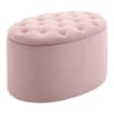 POUF CONTENITORE OVALE TRAPUNTATO IN VELLUT 71X52X42CM ROSA