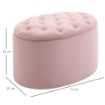 POUF CONTENITORE OVALE TRAPUNTATO IN VELLUT 71X52X42CM ROSA