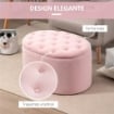 POUF CONTENITORE OVALE TRAPUNTATO IN VELLUT 71X52X42CM ROSA