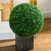 SET DI 2 PIANTE FINTE SFERA DI BOSSO Ø50CM, DECORAZIONE PER INTERNO ED ESTERNO, VERDE