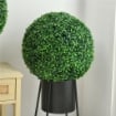 SET DI 2 PIANTE FINTE SFERA DI BOSSO Ø40CM, DECORAZIONE PER INTERNO ED ESTERNO, VERDE