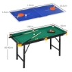 TAVOLO DA GIOCO PIEGHEVOLE 2 IN 1 PER BILIARDO E PING PONG CON ACCESSORI INCLUSI, 140X63X60-80 CM