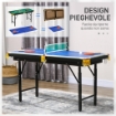 TAVOLO DA GIOCO PIEGHEVOLE 2 IN 1 PER BILIARDO E PING PONG CON ACCESSORI INCLUSI, 140X63X60-80 CM