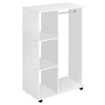 ARMADIO GUARDAROBA CON RUOTE IN LEGNO, BIANCO, 80X40X128CM