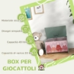 BAULE PORTAGIOCHI PER BAMBINI CON COPERCHIO E CERNIERA DI SICUREZZA IN MDF, 60X37X39CM, VERDE