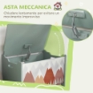 BAULE PORTAGIOCHI PER BAMBINI CON COPERCHIO E CERNIERA DI SICUREZZA IN MDF, 60X37X39CM, VERDE