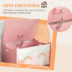 BAULE PORTAGIOCHI PER BAMBINI CON COPERCHIO E CERNIERA DI SICUREZZA IN MDF, 60X37X39CM, ROSA