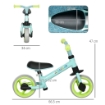 BICI SENZA PEDALI PER BAMBINI MAX 4 ANNI CON SELLA REGOLABILE, IN ACCIAIO, PP, PU E TPR, 66.5X34X47 CM