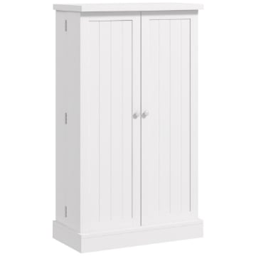 ARMADIO DA CUCINA CON 5 RIPIANI CENTRALI E 2 RIPIANI LATERALI A 6 LIVELLI, IN MDF, 60X30X104 CM, BIANCO