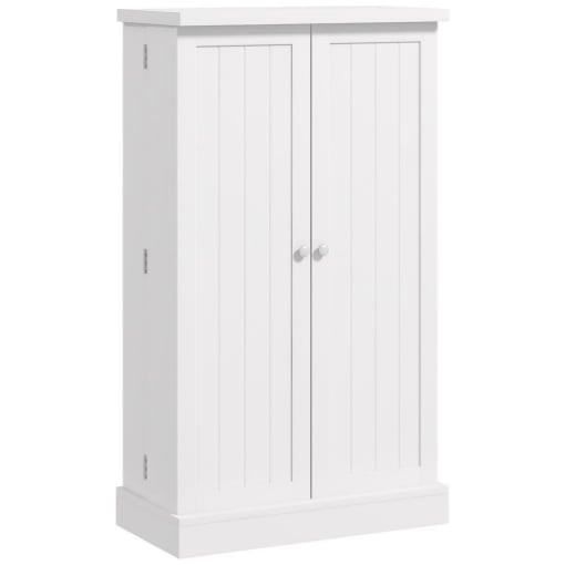 ARMADIO DA CUCINA CON 5 RIPIANI CENTRALI E 2 RIPIANI LATERALI A 6 LIVELLI, IN MDF, 60X30X104 CM, BIANCO