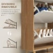 SCARPIERA SALVASPAZIO A 3 CASSETTI CON RIPIANO REGOLABILE PER 18-24 PAIA DI SCARPE, 72X24X119CM, BIANCO