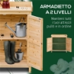 ARMADIETTO DA ESTERNO A 2 RIPIANI IN LEGNO DI ABETE CON DESIGN RIALZATO E 2 ANTE, 83X40X92 CM