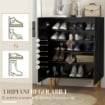SCARPIERA MODERNA PER 15-20 PAIA DI SCARPE, RIPIANI REGOLABILI E CHIUSURA AMMORTIZZATA, NERO
