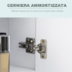 ARMADIETTO SPECCHIERA DA BAGNO CON 3 ARMADIETTI, 3 RIPIANI E LUCE LED, 90X15X65 CM, BIANCO