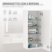 ARMADIETTO PER MEDICINALI CON SERRATURA, IN LEGNO E VETRO - BIANCO