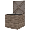 BAULE DA ESTERNO IN RATTAN PE E ACCIAIO CON FODERA INTERNA, 75X75X70 CM, NERO E COLOR SABBIA