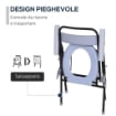 SEDIA WC PIEGHEVOLE CON VASO RIMOVIBILE PER ANZIANI E DISABILI IN TUBI DI FERRO E PLASTICA, 52X50X75CM