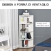 LIBRERIA AD ANGOLO 4 RIPIANI A MURO E PARETE 39.5 X 39.5 X 120 CM BIANCO