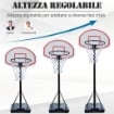 CANESTRO DA BASKET DA ESTERNO CON SUPPORTO E ALTEZZA REGOLABILE IN ACCIAIO