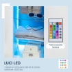 MOBILETTO DA SALOTTOCON LUCI LED BLU E 3 RIPIANI APERTI 75X35X82 CM BIANCO