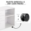 MOBILE DA UFFICIO MULTIUSO CON RIPIANI E CASSETTI 80X40X65 CM BIANCO