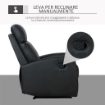 POLTRONA RELAX RECLINABILE ERGONOMICA IN ECOPELLE 65 X 92 X 100CM NERO