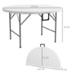 TAVOLO PIEGHEVOLE PER GIARDINO E CAMPEGGIO, IN ACCIAIO E HDPE, Ø122X73 CM, GRIGIO E BIANCO