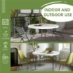 TAVOLO PIEGHEVOLE PER GIARDINO E CAMPEGGIO, IN ACCIAIO E HDPE, Ø122X73 CM, GRIGIO E BIANCO