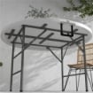 TAVOLO PIEGHEVOLE PER GIARDINO E CAMPEGGIO, IN ACCIAIO E HDPE, Ø122X73 CM, GRIGIO E BIANCO
