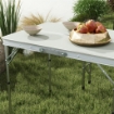 TAVOLO DA PICNIC PIEGHEVOLE 90X62X70 CM CON 2 PANCHE DA ESTERNO 86X23X40 CM, IN MDF E ALLUMINIO, ARGENTO