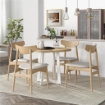 TAVOLO DA PRANZO ROTONDO MODERNO PER 4 PERSONE, Ø100X75CM, LEGNO NATURALE E BIANCO