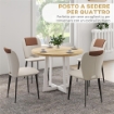 TAVOLO DA PRANZO ROTONDO MODERNO PER 4 PERSONE, Ø100X75CM, LEGNO NATURALE E BIANCO