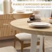 TAVOLO DA PRANZO ROTONDO MODERNO PER 4 PERSONE, Ø100X75CM, LEGNO NATURALE E BIANCO