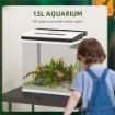 ACQUARIO DA 13L A ILLUMINAZIONE LED CON FORI DI VENTILAZIONE, IN VETRO HD E ABS, 29L X 20P X 30.5A CM