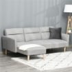 DIVANO LETTO 3 POSTI, DIVANO ANGOLARE IN TESSUTO GRIGIO CON SCHIENALE REGOLABILE, STILE SCANDINAVO, 207X146X80CM