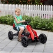 GO KART A PEDALI PER BAMBINI 3-8 ANNI CON SEDILE REGOLABILE E RUOTE IN EVA, 100X58X58.5 CM, ROSSO NERO