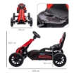 GO KART A PEDALI PER BAMBINI 3-8 ANNI CON SEDILE REGOLABILE E RUOTE IN EVA, 100X58X58.5 CM, ROSSO NERO