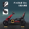 GO KART A PEDALI PER BAMBINI 3-8 ANNI CON SEDILE REGOLABILE E RUOTE IN EVA, 100X58X58.5 CM, ROSSO NERO