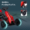 GO KART A PEDALI PER BAMBINI 3-8 ANNI CON SEDILE REGOLABILE E RUOTE IN EVA, 100X58X58.5 CM, ROSSO NERO