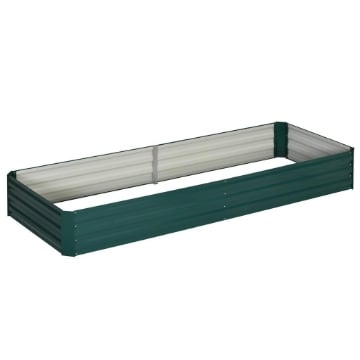LETTO PER ORTO RIALZATO IN METALLO DA ESTERNO, PORTAPIANTE PER FIORI ED ERBE, 241X90,5X30CM