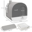 LETTIERA PER GATTI CHIUSA CON FILTRI, PALETTA E VASSOIO, STRUTTURA IN PP, 43X44X47CM, GRIGIO