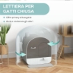 LETTIERA PER GATTI CHIUSA CON FILTRI, PALETTA E VASSOIO, STRUTTURA IN PP, 43X44X47CM, GRIGIO