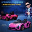 MACCHINA ELETTRICA PER BAMBINI 3-5 ANNI LAMBORGHINI 12V CON TELECOMANDO E VELOCITÀ 3-5KM/H, ROSA