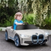 MACCHINA ELETTRICA PER BAMBINI 3-6 ANNI CON LICENZA BMW CON TELECOMANDO, CLACSON E FARI, 115X67X45 CM, BIANCA