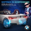 MACCHINA ELETTRICA PER BAMBINI 3-6 ANNI CON LICENZA BMW CON TELECOMANDO, CLACSON E FARI, 115X67X45 CM, BIANCA