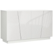 MOBILETTO MULTIUSO IN TRUCIOLATO BIANCO A 5 LIVELLI CON RIPIANO REGOLABILE SU 3 LIVELLI, 150X40X88 CM