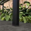 PANCHINA DA GIARDINO A 2 POSTI IN ACCIAIO CON SCHIENALE DECORATO E BRACCIOLI, 125X50X75CM, NERO